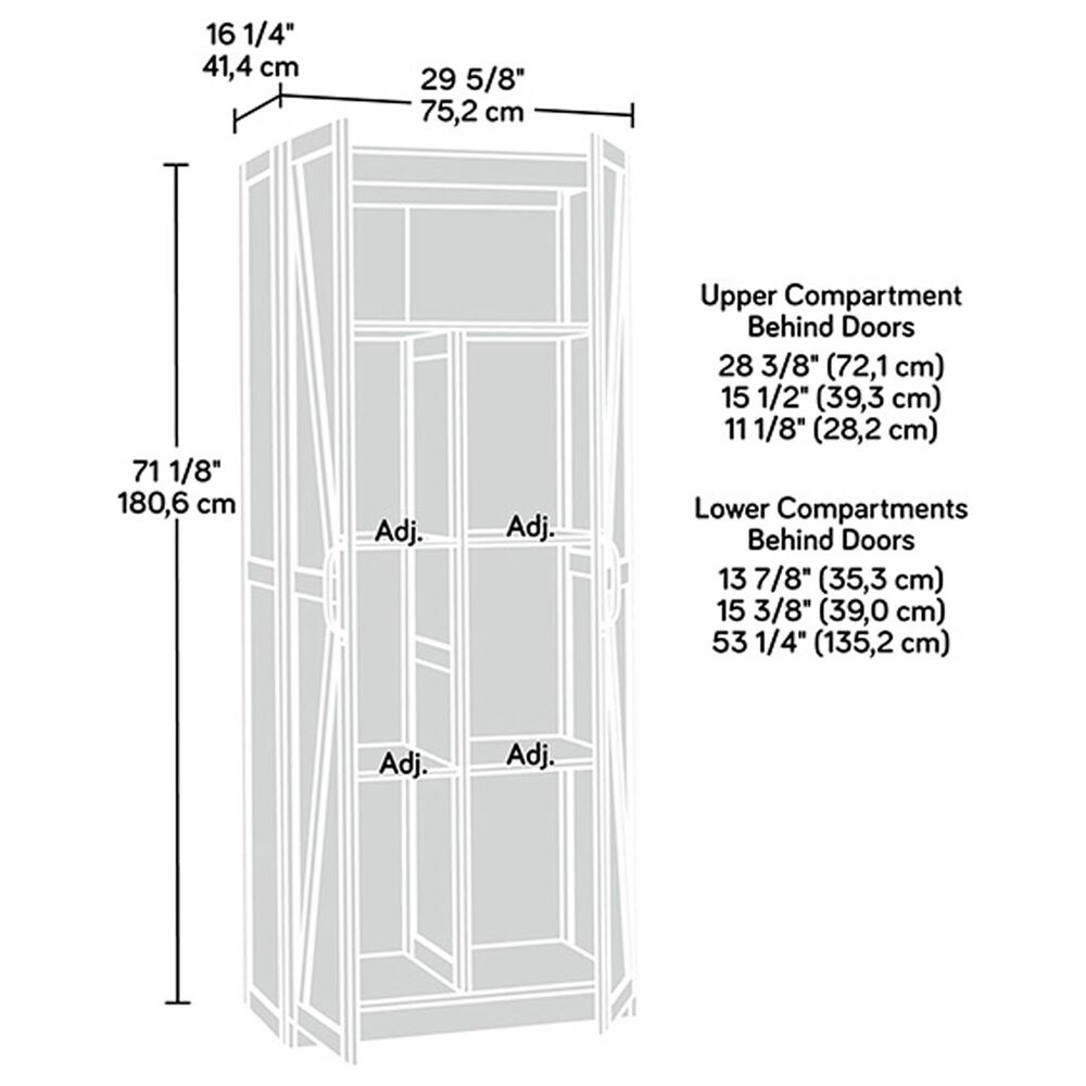 Sauder Select 16" 2-Door Storage Cabinet in White, , large