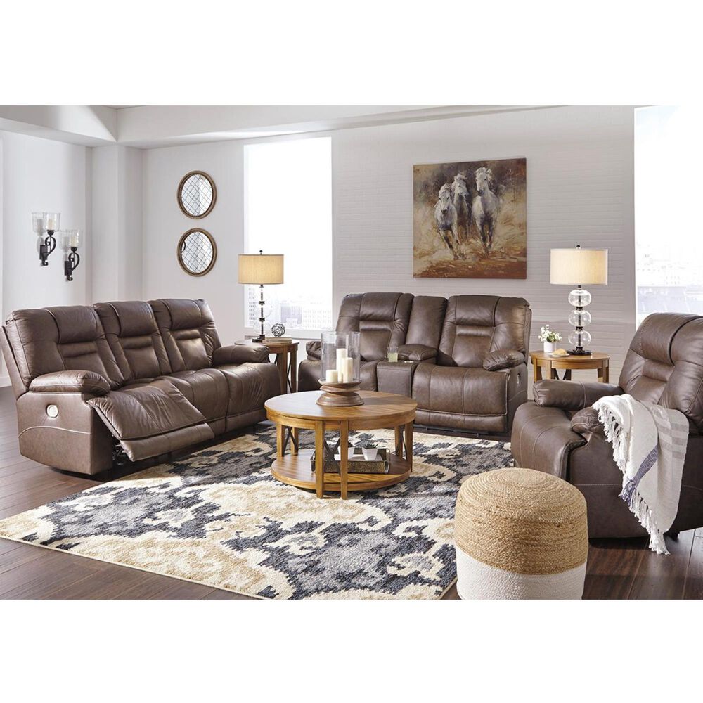 Ashley Wurstrow Power Reclining Sofa with Adjustable Headrest in Umber, , large