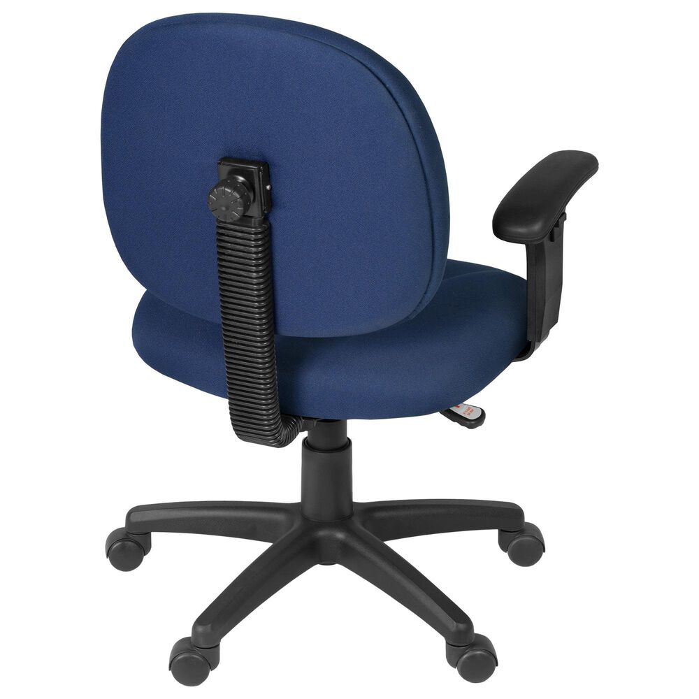 Regency Global Sourcing Comfort Series Swivel Computer Task Chair with Adjustable Arms in Navy Blue, , large