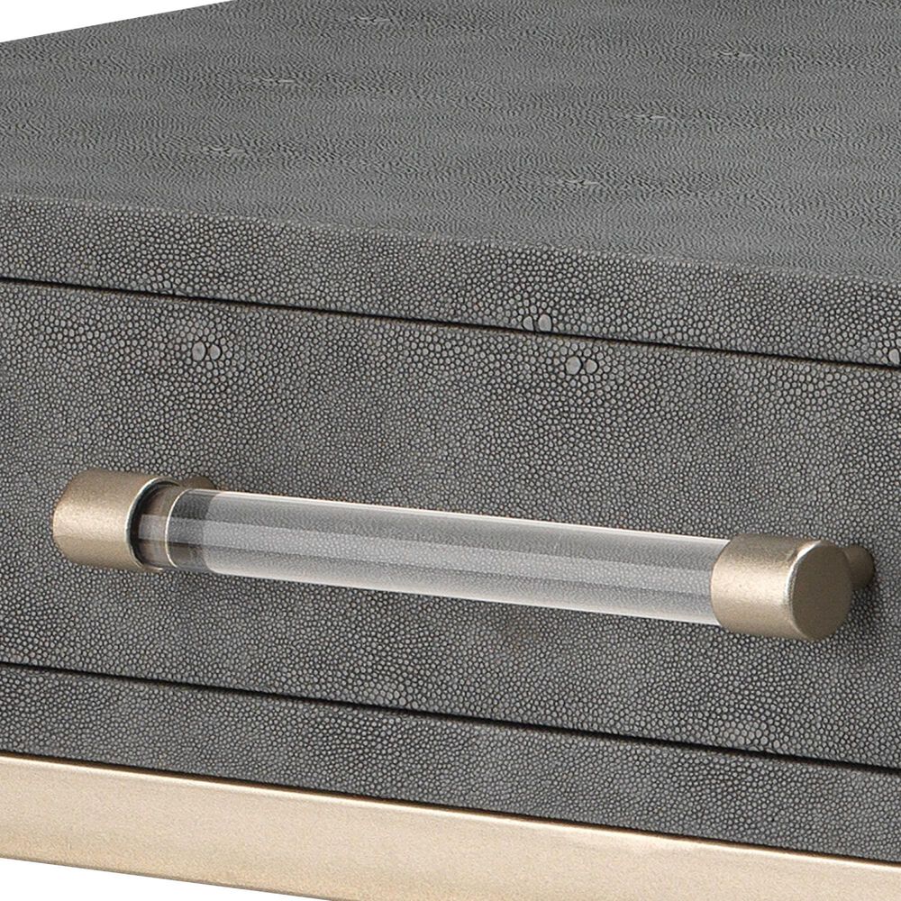 Splendor Living Kain Console Table in Grey and Brushed Champagne, , large