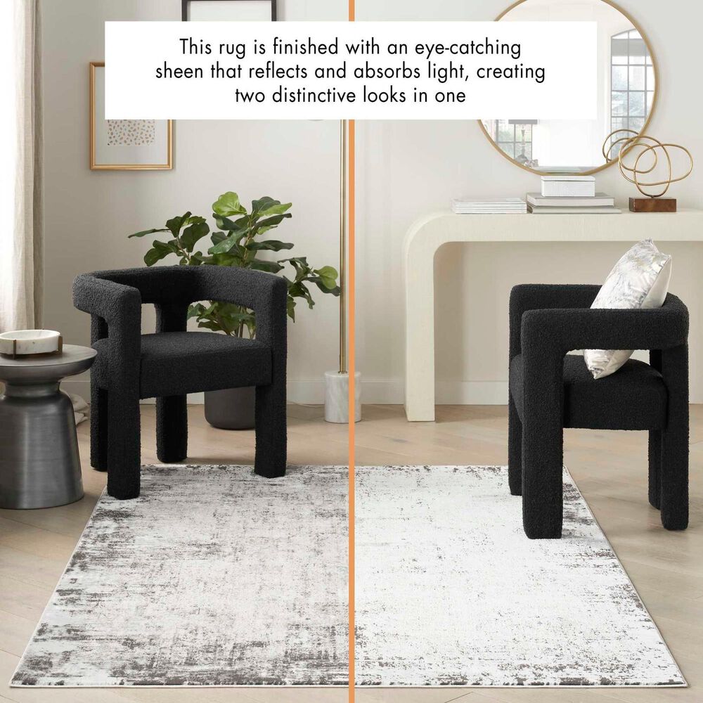 Nourison Desire Grey and Ivory 6&#39; x 9&#39; Area Rug, , large