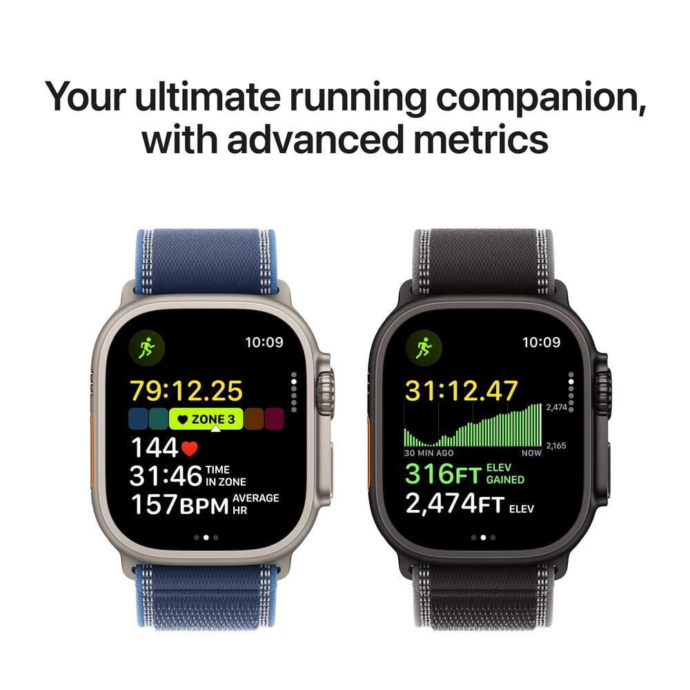 Apple Watch Ultra 3 &#40;GPS+Cellular&#41; 49mm Black Titanium Case with Black/Charcoal Trail Loop - M/L - Black - &#40;2025&#41;&#40;Pre-Order&#41;, , large