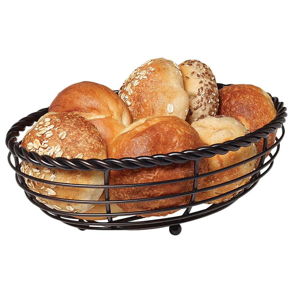 Lifetime Brands Mikasa 11" Rope Oval Bread Basket in Black, , large