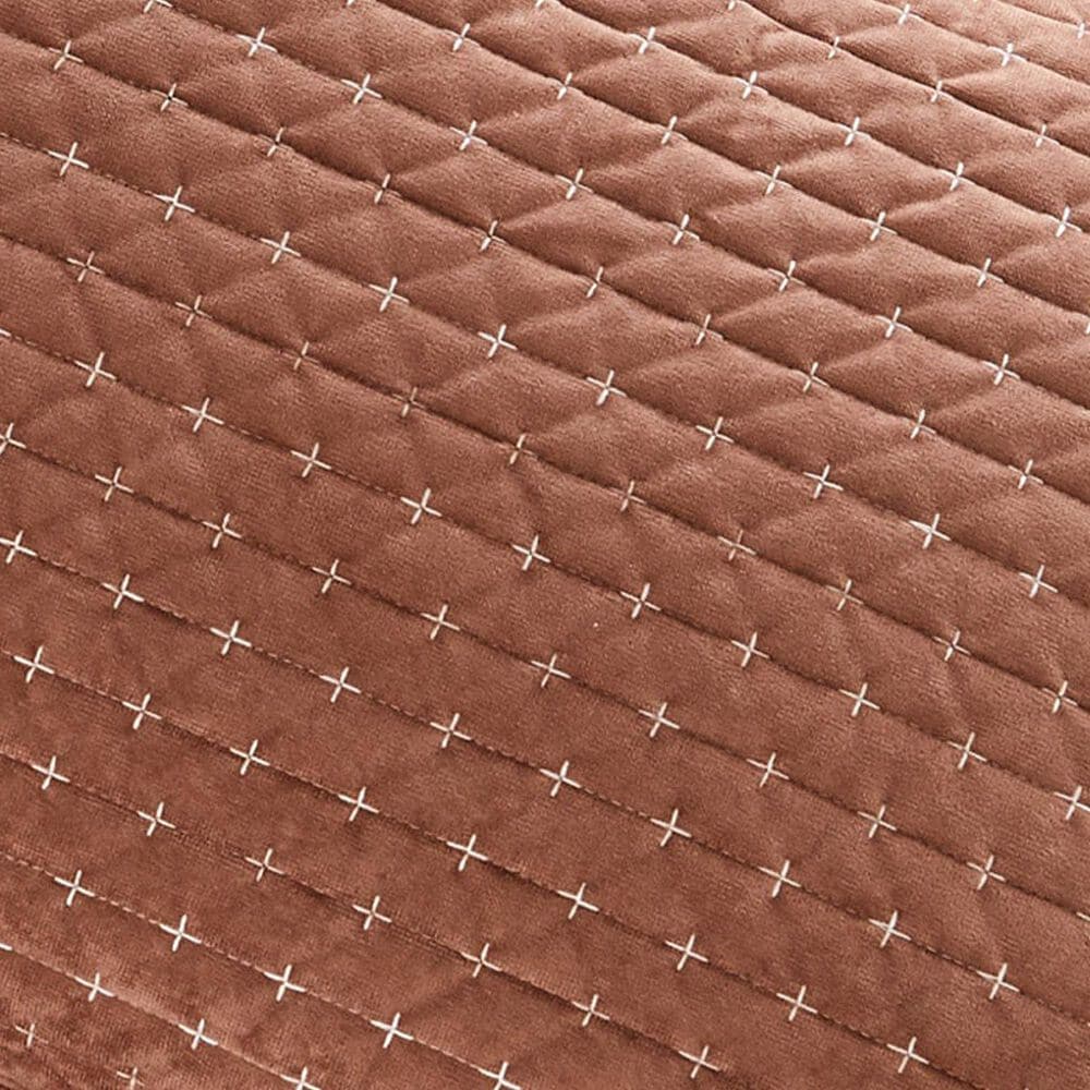 Levtex Velvet Stitch 3-Piece Full/Queen Quilt Set in Rust, , large
