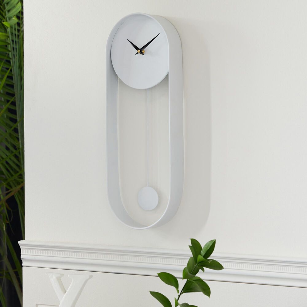 CosmoLiving by Cosmopolitan 7.5&quot; x 20&quot; Wall Clock in White, , large