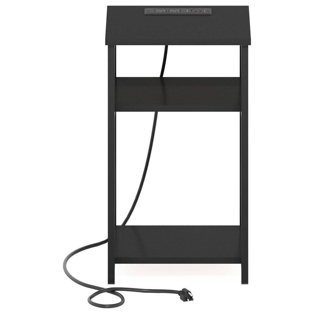 HOMLUX 22.7" 3-Tier End Table in Americano and Black, , large