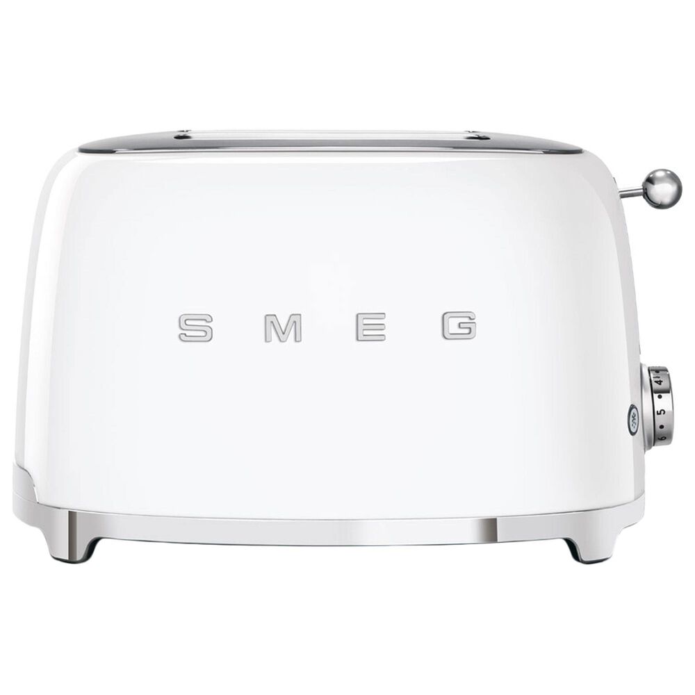 Smeg 2-Slice Retro Style Toaster in White and Stainless Steel, , large
