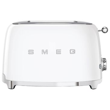 Smeg 2-Slice Retro Style Toaster in White and Stainless Steel, , large