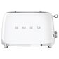 Smeg 2-Slice Retro Style Toaster in White and Stainless Steel, , large