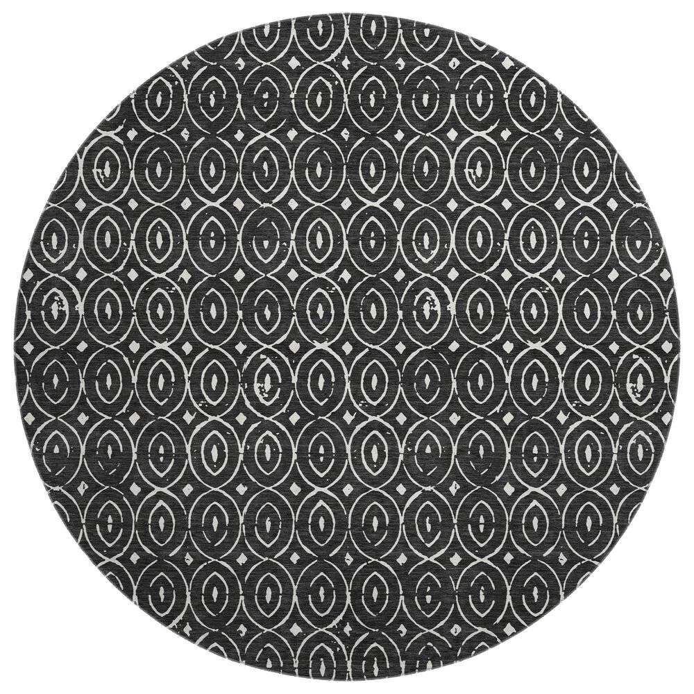 Dalyn Rug Company The Reserve TR12 Black 8" Round Indoor/Outdoor Area Rug, , large