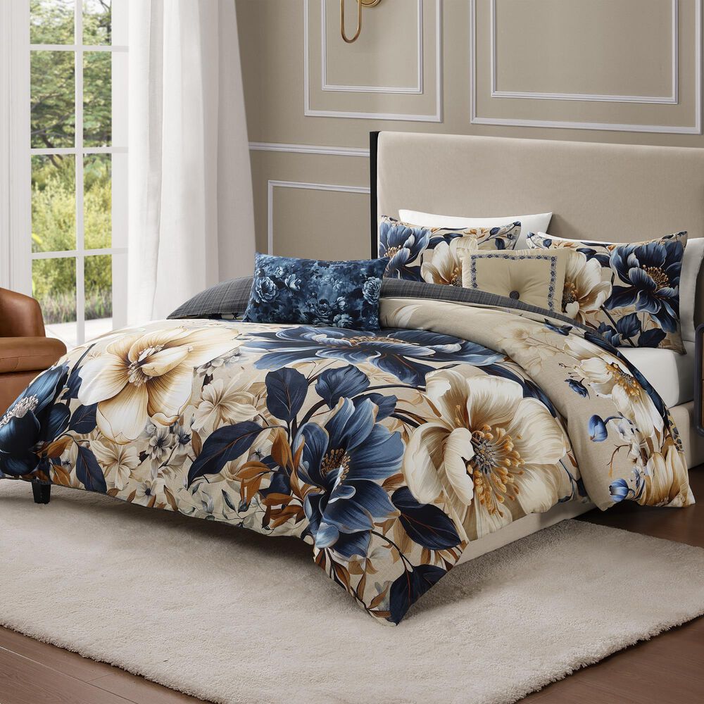 Bebejan English Manor 5 Piece Floral Reversible Comforter Set, , large