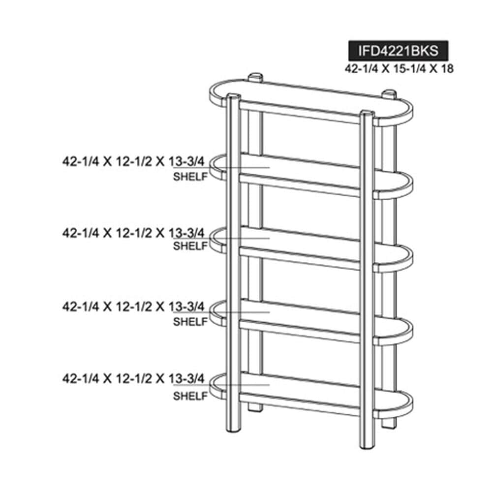 Fallridge Balam 4-Shelf Bookcase in Brown, , large