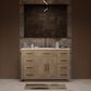 Lexora Home Abbey 48" Single Bathroom Vanity in Grey Oak with 2 cm White Quartz Top and Rectangular Sink, , large