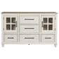 Ashley Shaybrock 5-Drawer Dresser and Mirror in Antique White and Brown, , large
