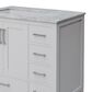 Lexora Home Jacques 36" Left Offset Single Bathroom Vanity in White with 2 cm White Carrara Marble Top and Rectangular Sink, , large