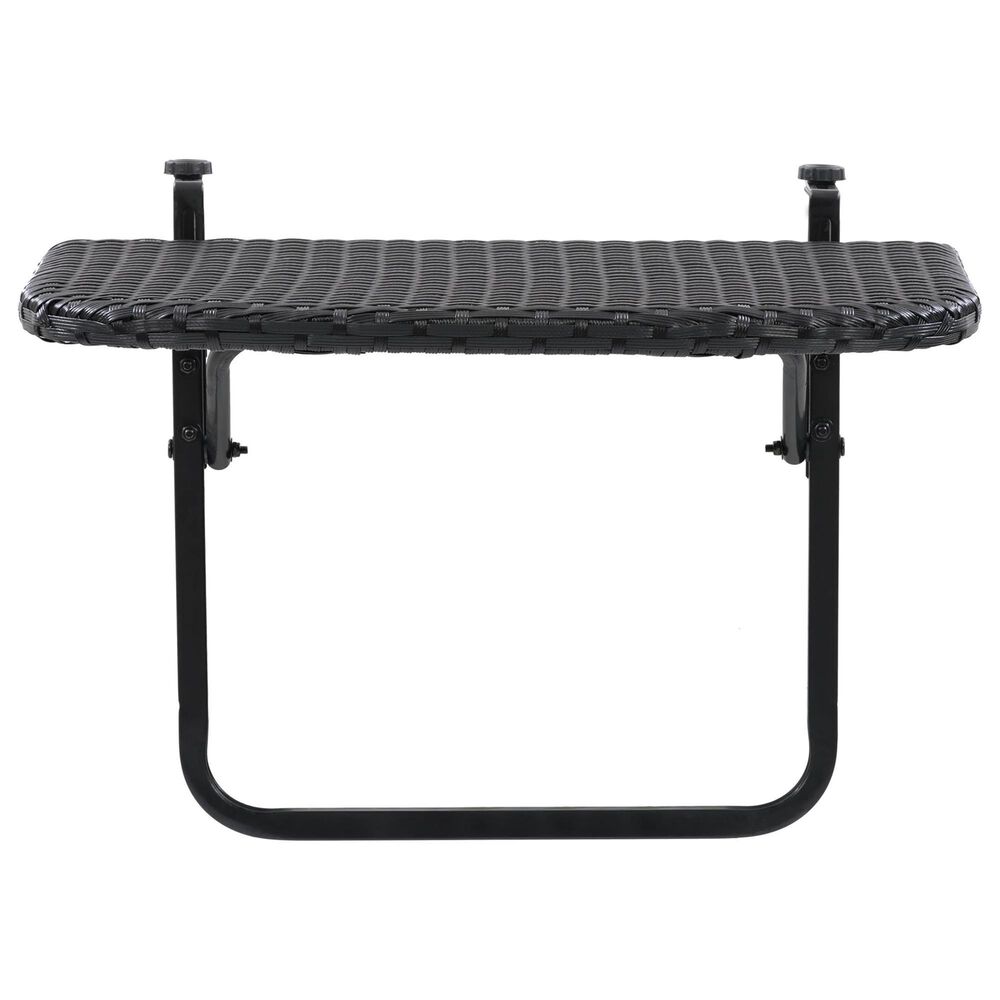 CorLiving Parksville Patio Balcony Table in Black, , large