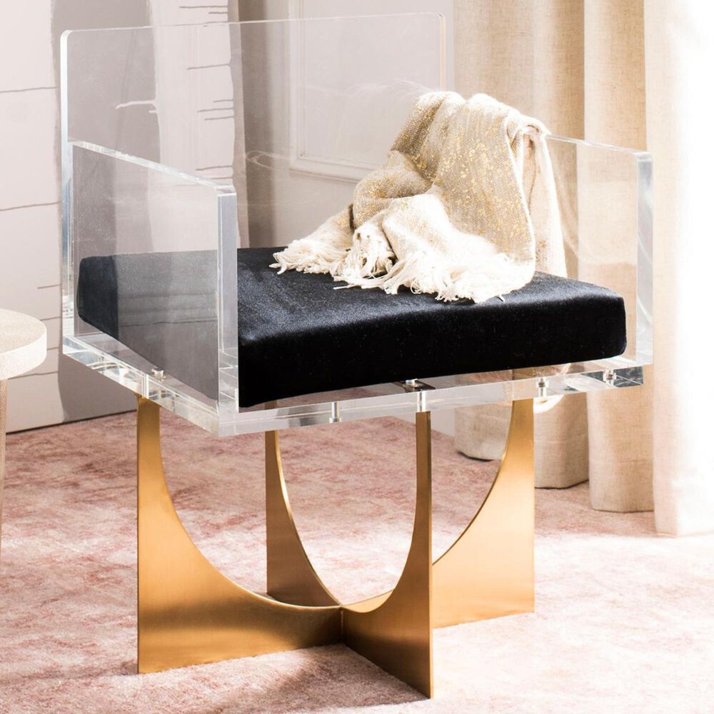 Safavieh Jeneva Armchair in Clear/Black, , large