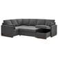 Lifestyle Solutions Edgewood Stationary Convertible Sleeper Sectional in Charcoal, , large