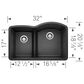 Blanco Diamond 32" 1-3/4 Reverse Double Bowl Kitchen Sink with Low Divide in Anthracite, , large