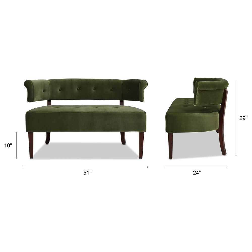 Jennifer Taylor Home Jared Settee in Olive Green Nebraska Furniture Mart