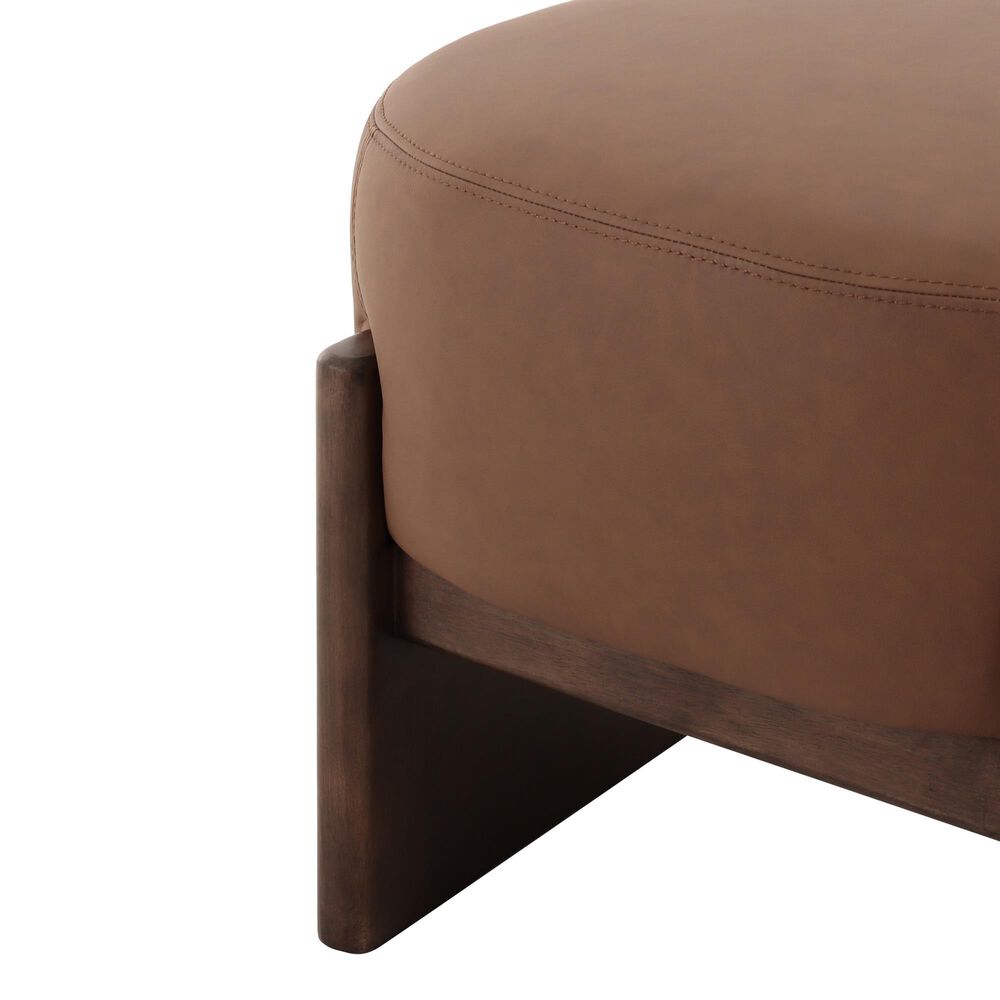Four Hands Kirby Accent Stool in Maestro Cigar, , large