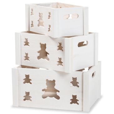 Baxton Studio Sagen Storage Crate Set in White (Set of 3), , large
