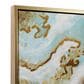 Maple and Jade 47" x 36" Enlarge Slice Geode Wall Art with Gold Frame in Blue, Brown, Teal and White, , large