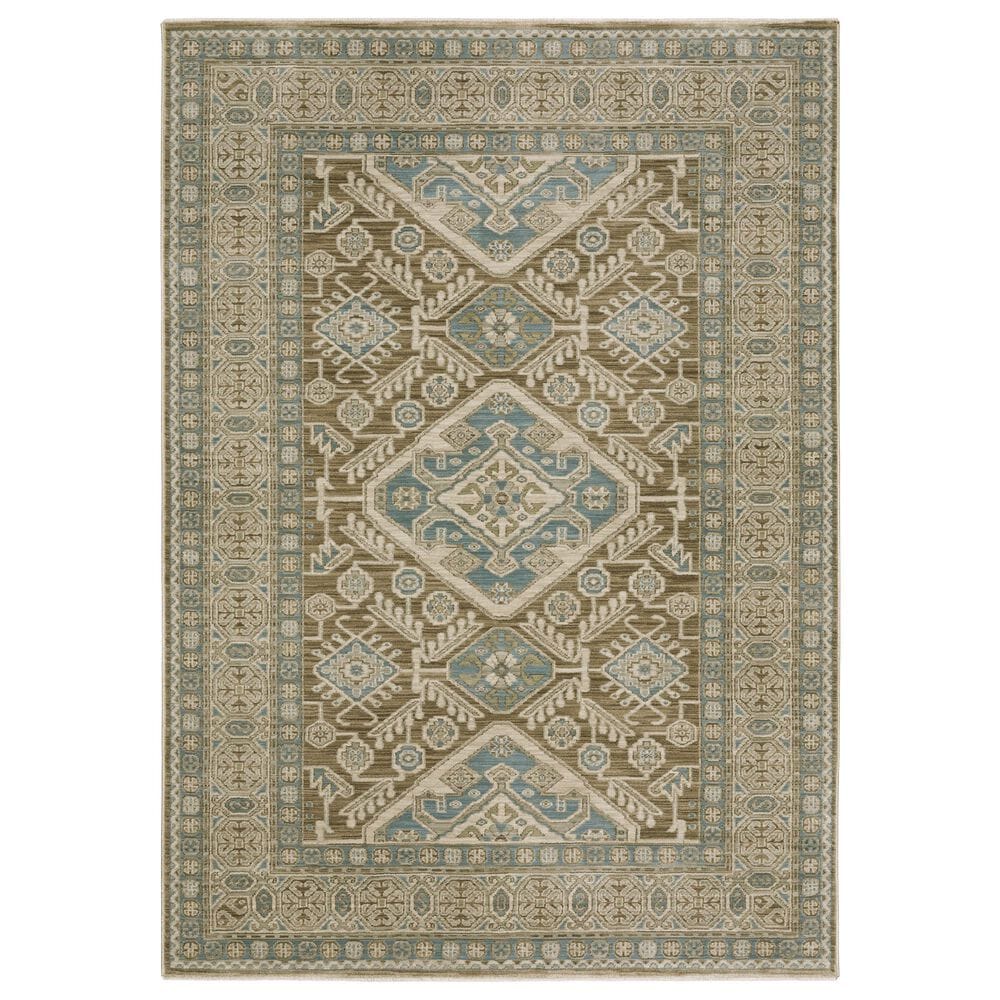 Oriental Weavers Maeve MAE08 Brown and Blue 6"7" x 9"6" Area Rug, , large