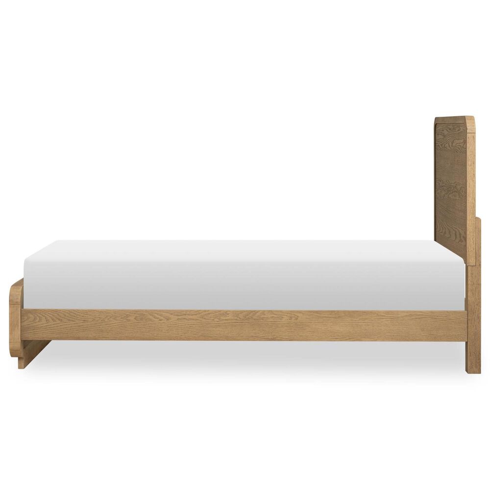 St Claire Home Margot Twin Platform Panel Bed in Desert oak and Cloud White, , large