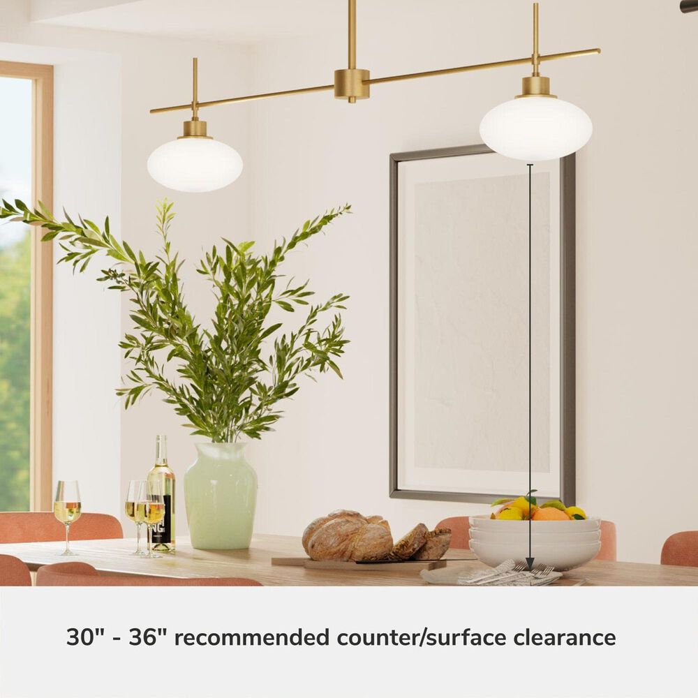 Hunter Getty Jasmine Roth 2-Light Linear Ceiling Light in Luxe Gold, , large
