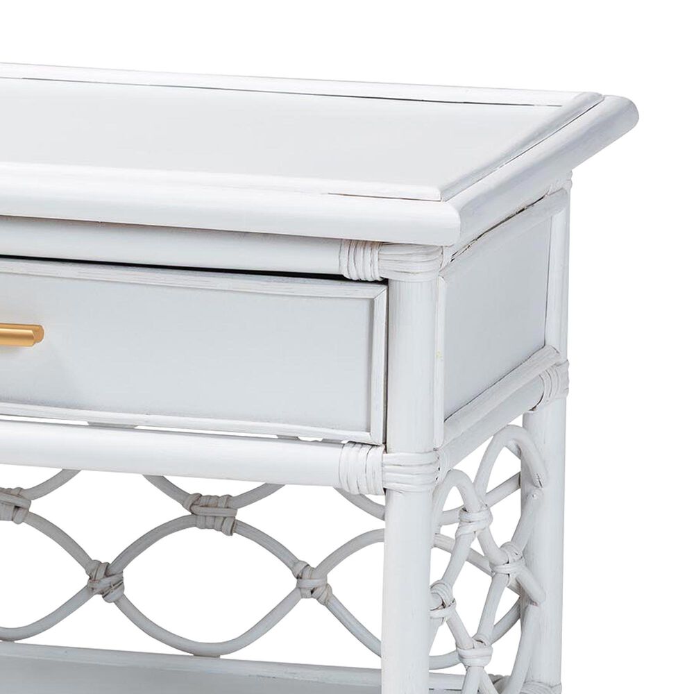 Baxton Studio Akane 1-Drawer Nightstand in White, , large