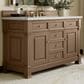 James Martin Vanities Brookfield 60" Single Bathroom Vanity in Pecan with 3 cm Arctic Fall Solid Surface Top and Rectangular Sink, , large