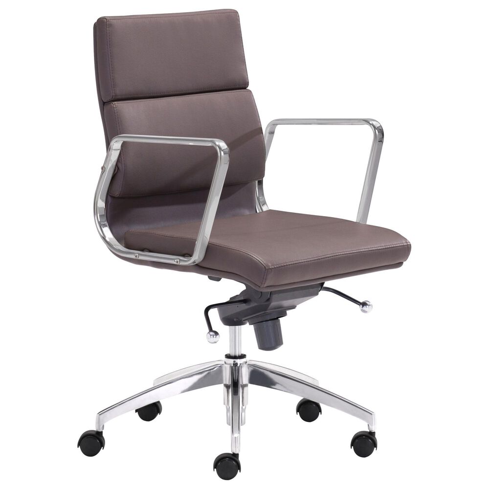 Zuo Modern Engineer Office Chair in Espresso and Silver, , large