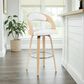 Armen Living Shelly Swivel Bar Height Stool in Oak, , large