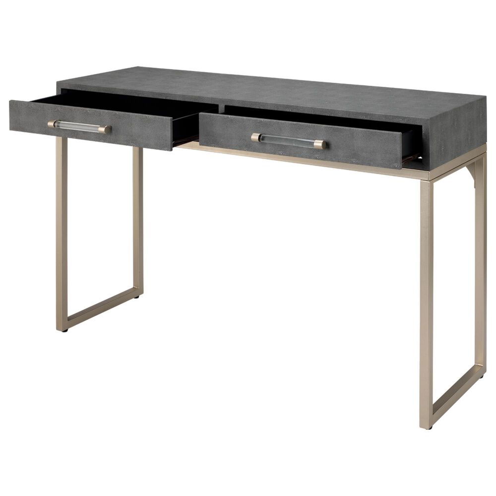 Splendor Living Kain Console Table in Grey and Brushed Champagne, , large
