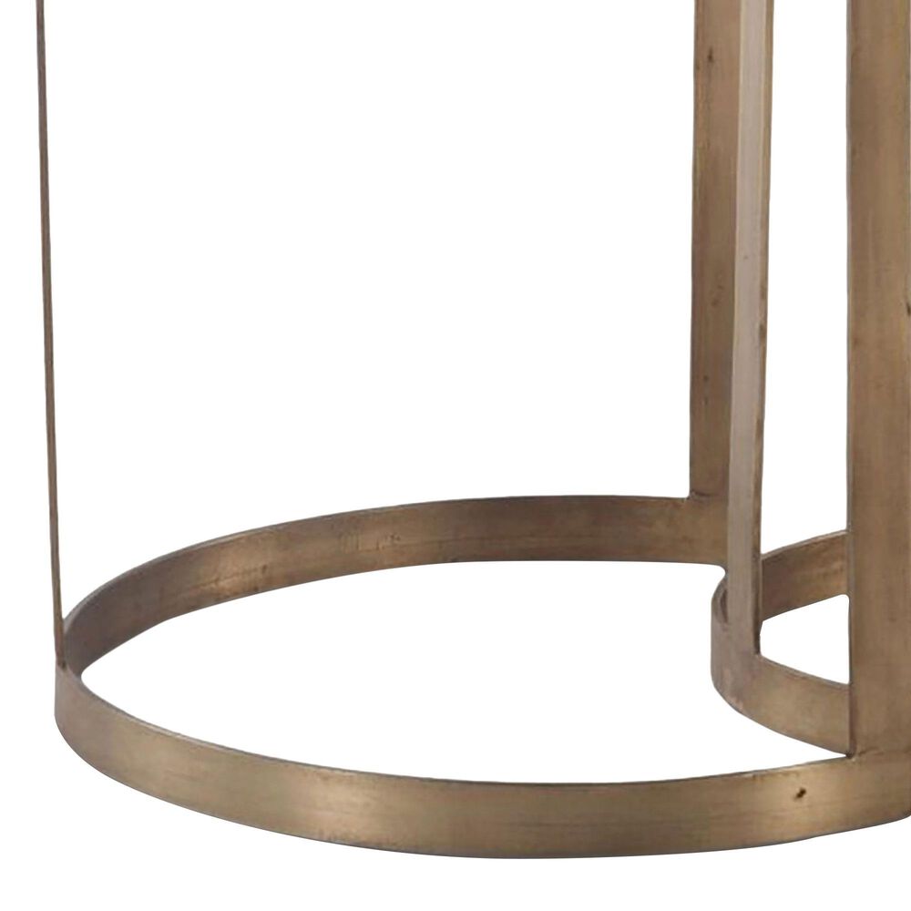 Home Trends &amp; Design Michaelangelo Side Table in White and Antique Bronze &#40;Set of 2&#41;, , large
