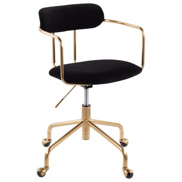 Lumisource Demi Office Chair in Black/Gold, , large