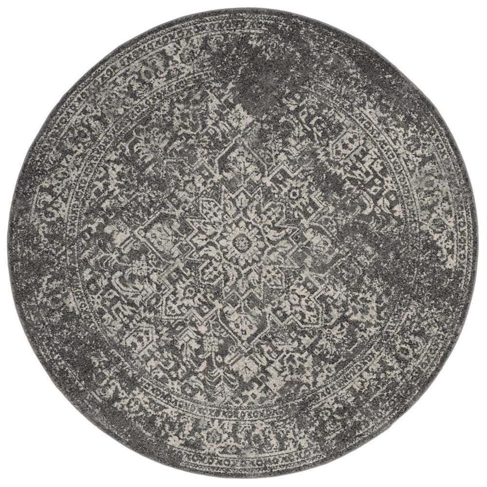 Safavieh Evoke EVK256D-5R 5&#39;1&quot; Round Grey/Ivory Area Rug, , large