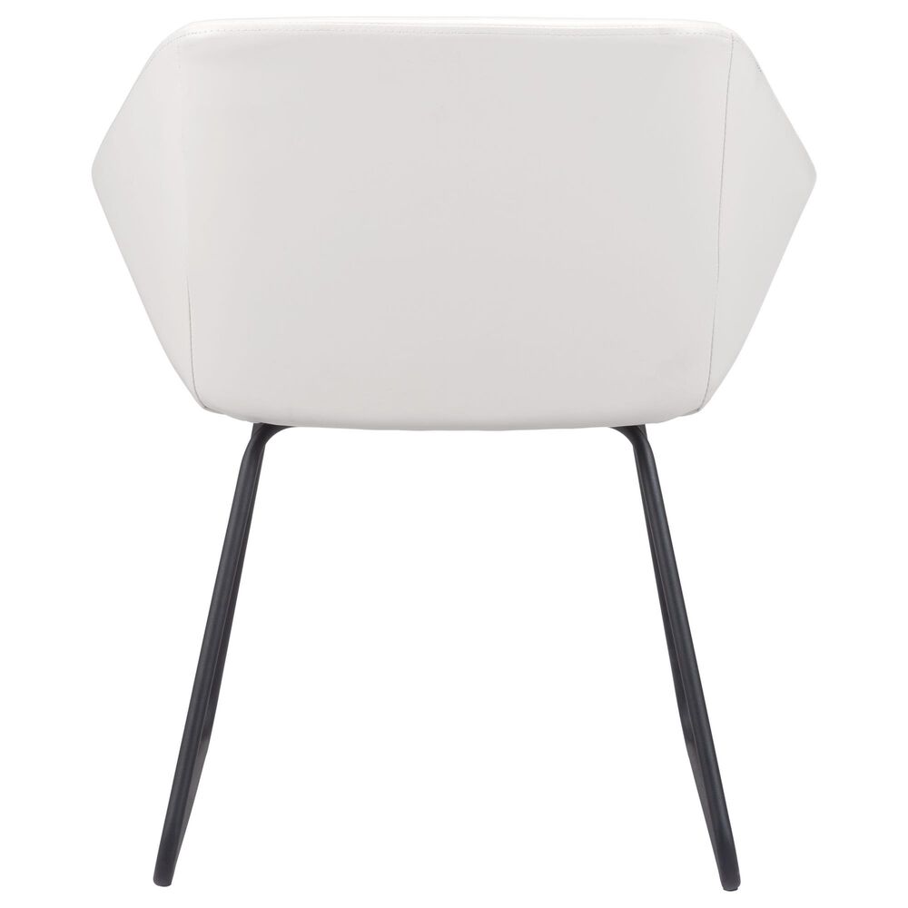 Zuo Modern Miguel Dining Chair in White/Matte Black, , large