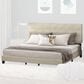 HOMLUX Laval King Upholstered Platform Bed Frame in Linen, , large
