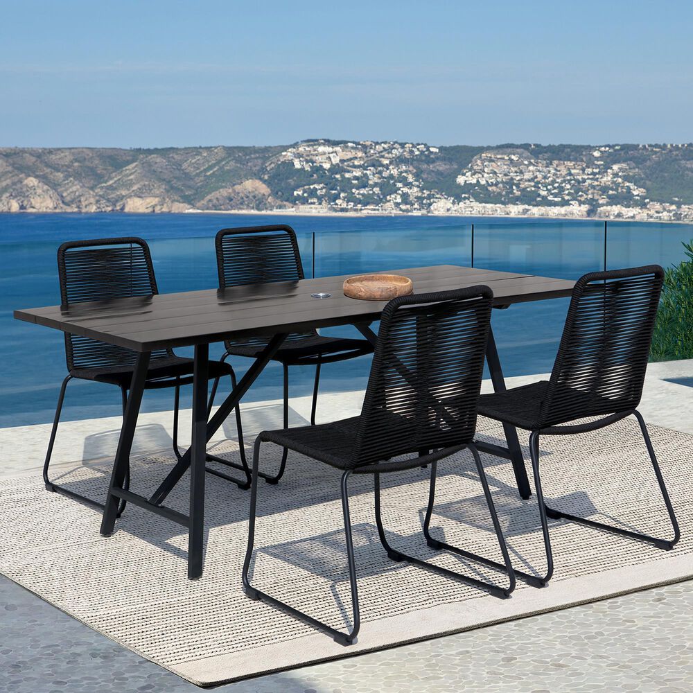 Blue River Koala and Shasta 5-Piece Patio Dining Set in Black and Dark Eucalyptus, , large