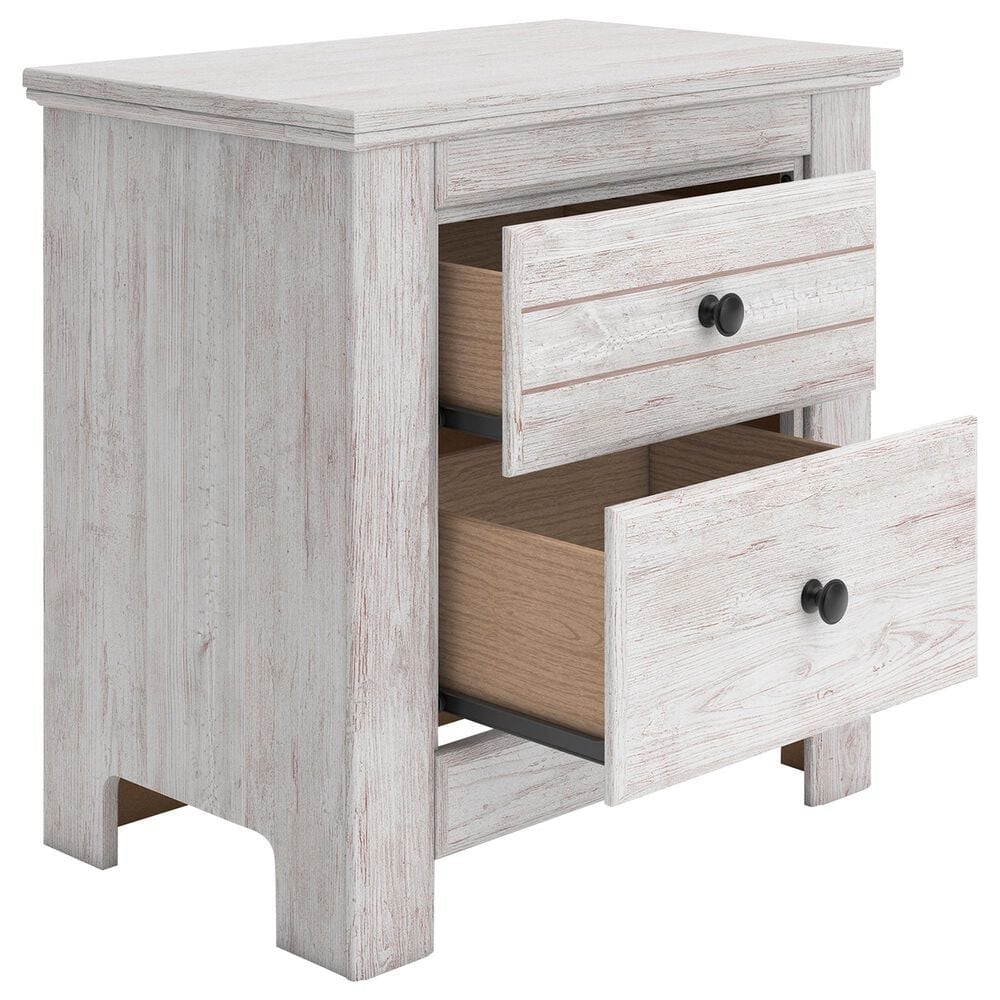Ashley Makidern 2 Piece King Storage Bedroom Set with Two Drawers in Whitewash, , large