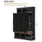 HOMLUX 5-Hook Hall Tree with 3 Hidden Storage in Black and Walnut, , large