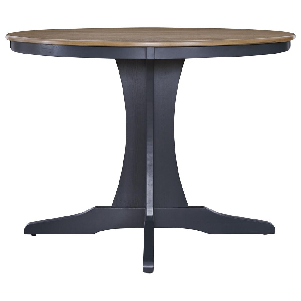 Ashley Landocken Round Dining Table in Light Brown and Dark Slate Blue - Table Only, , large
