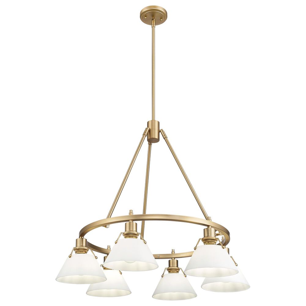 Golden Lighting Orwell 6-Light Chandelier with Opal Glass Shade in Brushed Champagne Bronze, , large