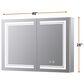 Lexora Home Mesa 40" x 28" LED Mirror Medicine Cabinet with Defogger in Aluminium, , large