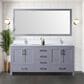 Lexora Home Jacques 72" Double Bathroom Vanity in Dark Grey with 2 cm White Cultured Marble Top and Rectangular Sinks, , large