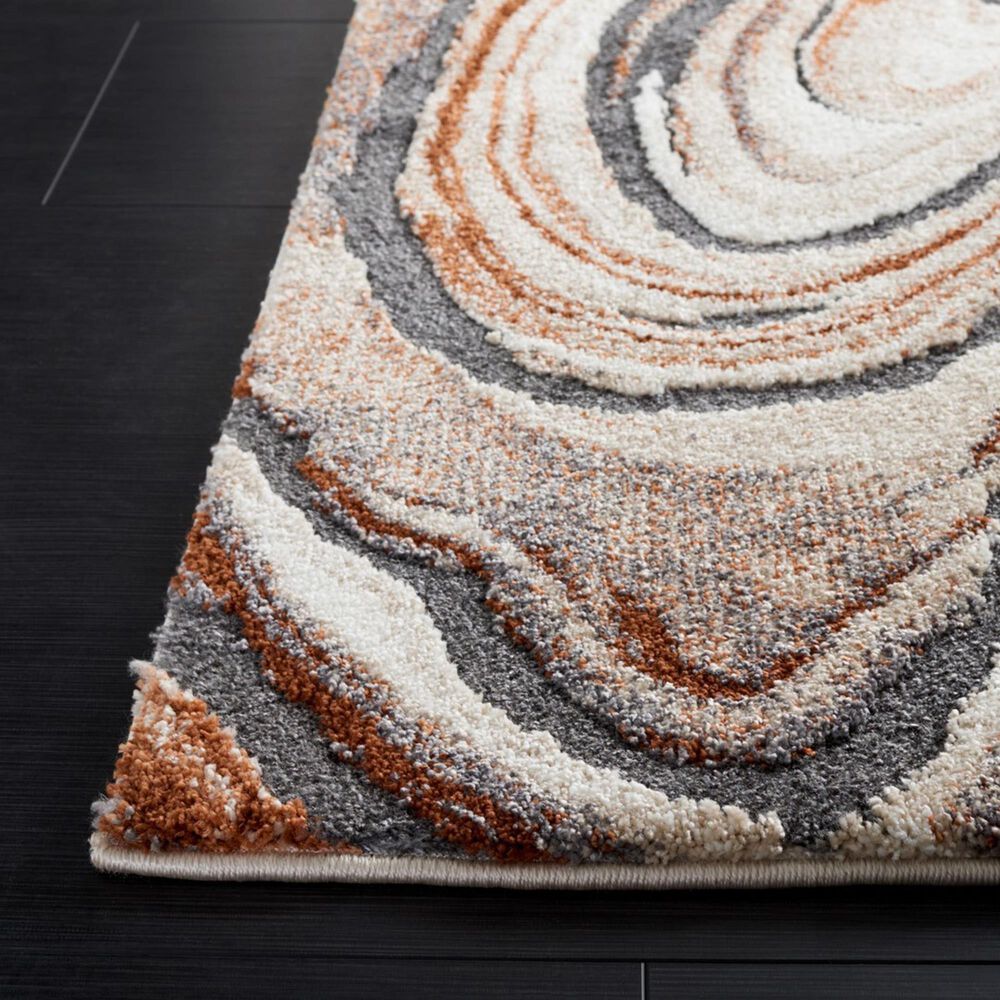 Safavieh Cyrus Shag CYR138A 2&#39;2&quot; x 7&#39;9&quot; Beige and Rust Runner, , large