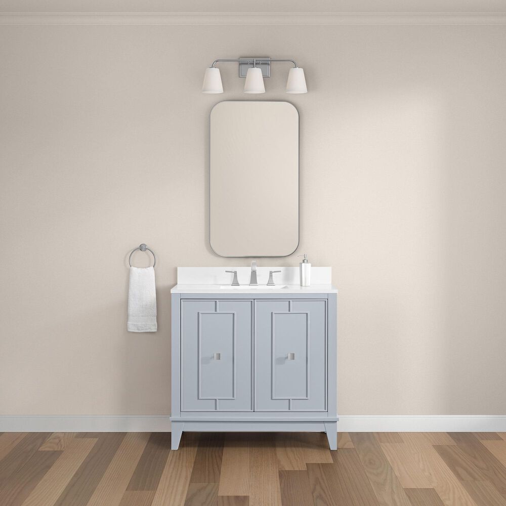 37B Kinsale 36" Single Bathroom Vanity Cabinet in Soft Blue with White Composite Stone Top and Backsplash, , large