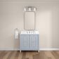 37B Kinsale 36" Single Bathroom Vanity Cabinet in Soft Blue with White Composite Stone Top and Backsplash, , large